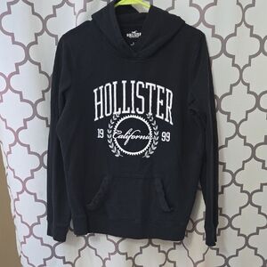 Hollister Black Hoodie with White Logo